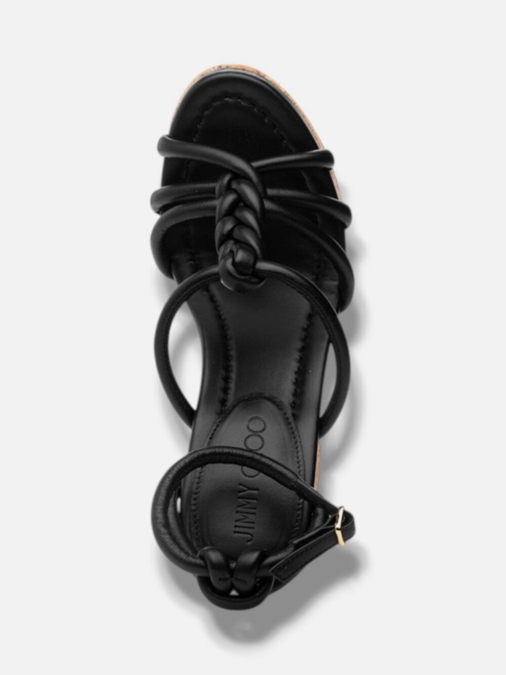 Jimmy Choo Women's Black Clare Wedge 130 Sandal Black Leather Shoe Size 36 - Picture 4 of 5